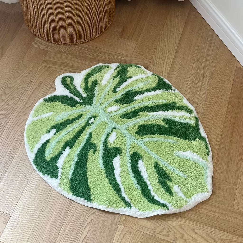 Transform your space with our Green Leaf Monstera Tufted Rug! 🌿 Perfect for your bathroom, bedroom, or entrance - stylish and anti-slip! 🏡✨ #HomeDecor #RugLove