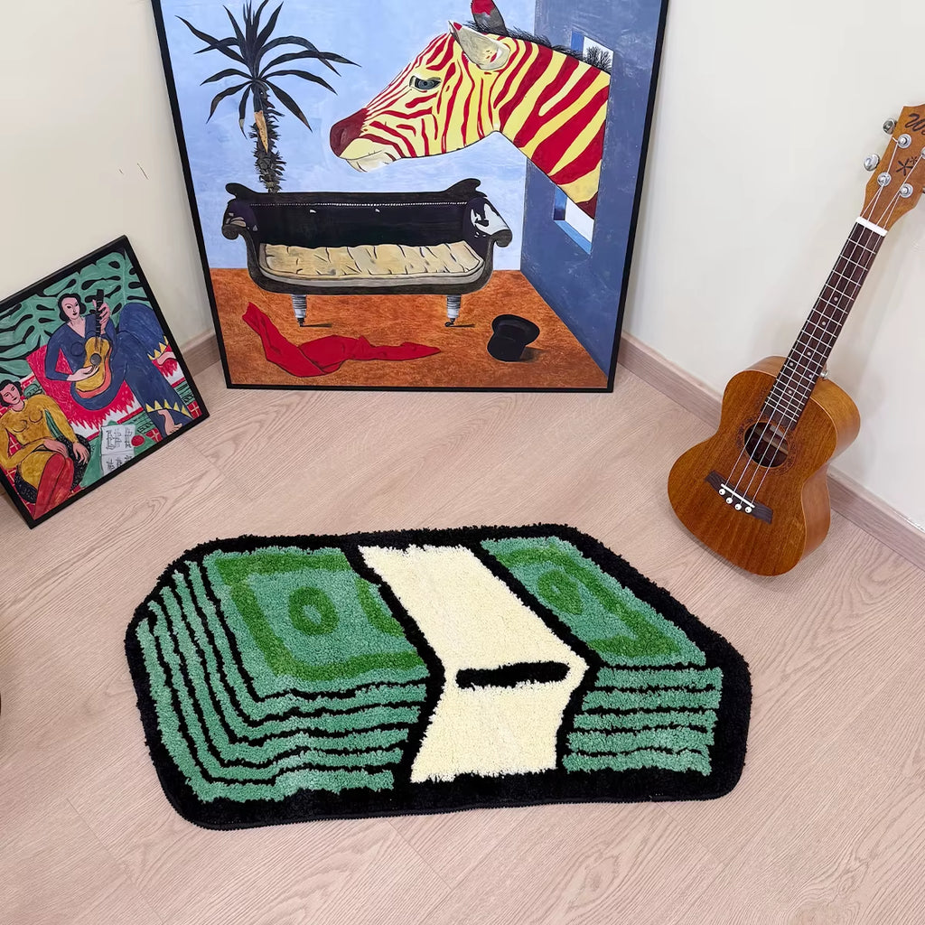 Transform your space with our Cartoon Dollar Green Tufted Rug! Perfect for the bathroom, entrance, or any room needing a pop of aesthetic charm. 🤑✨ #HomeDecor #RugGoals
