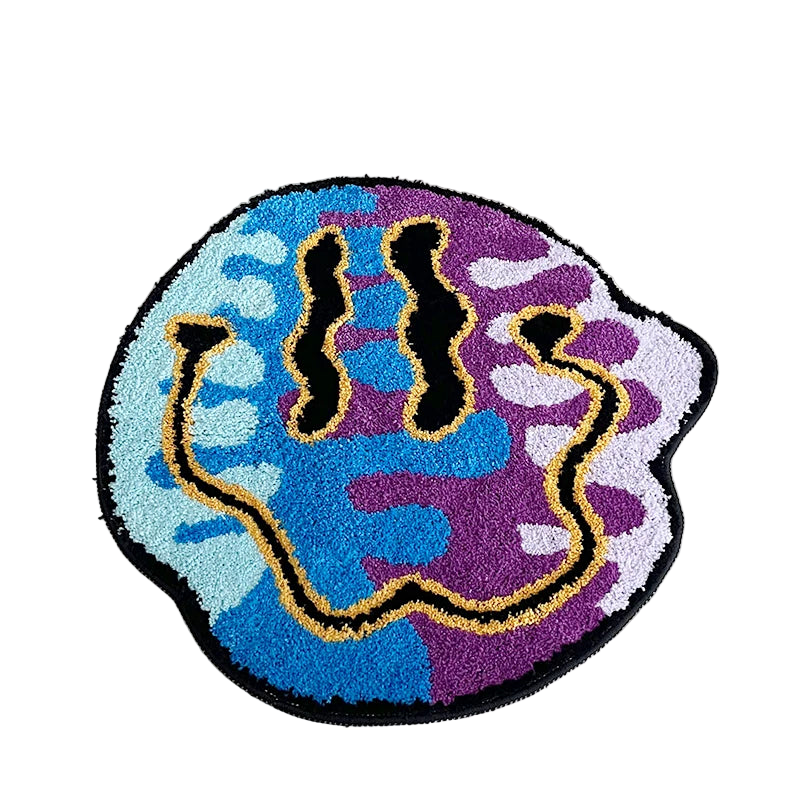 Glitched Smiley Face Tufted Rug