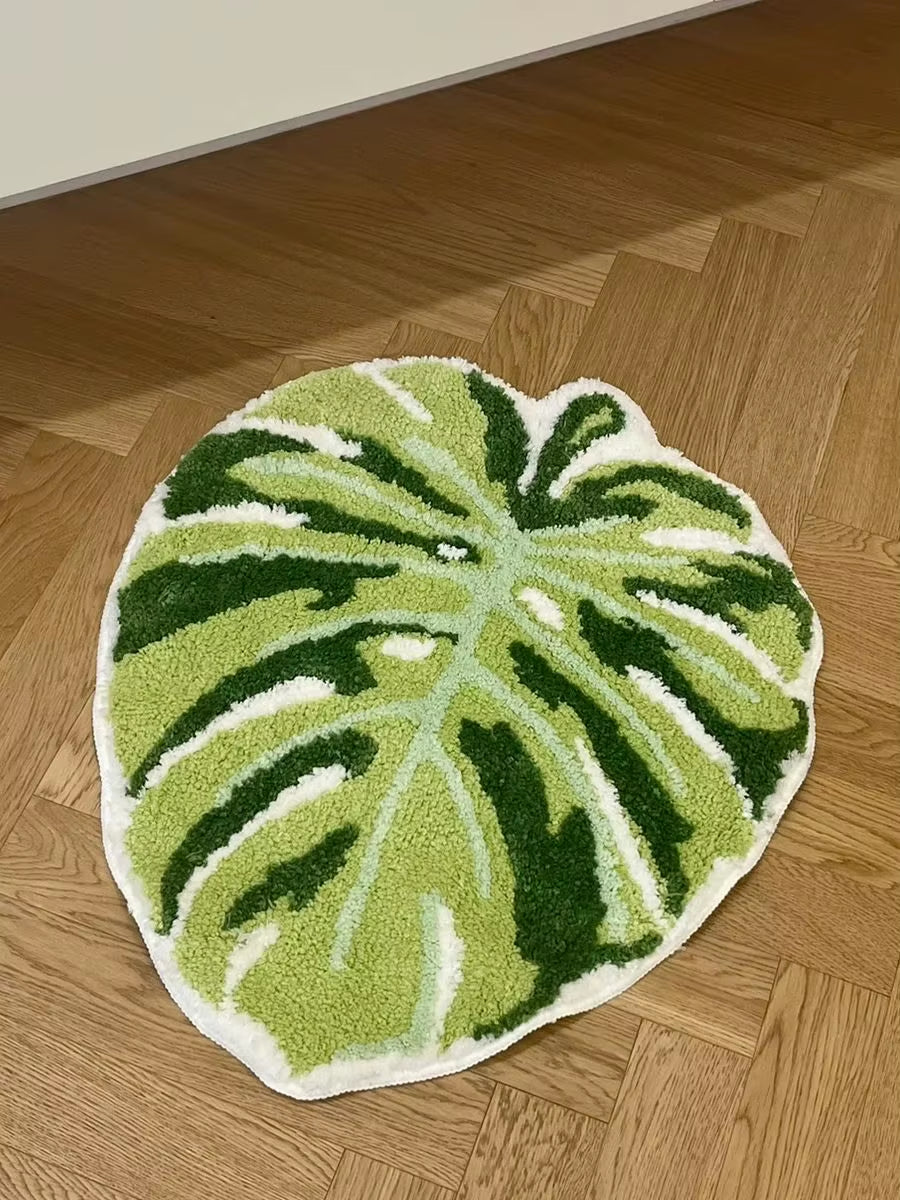 Transform your space with our Green Leaf Monstera Tufted Rug! 🌿 Perfect for your bathroom, bedroom, or entrance - stylish and anti-slip! 🏡✨ #HomeDecor #RugLove