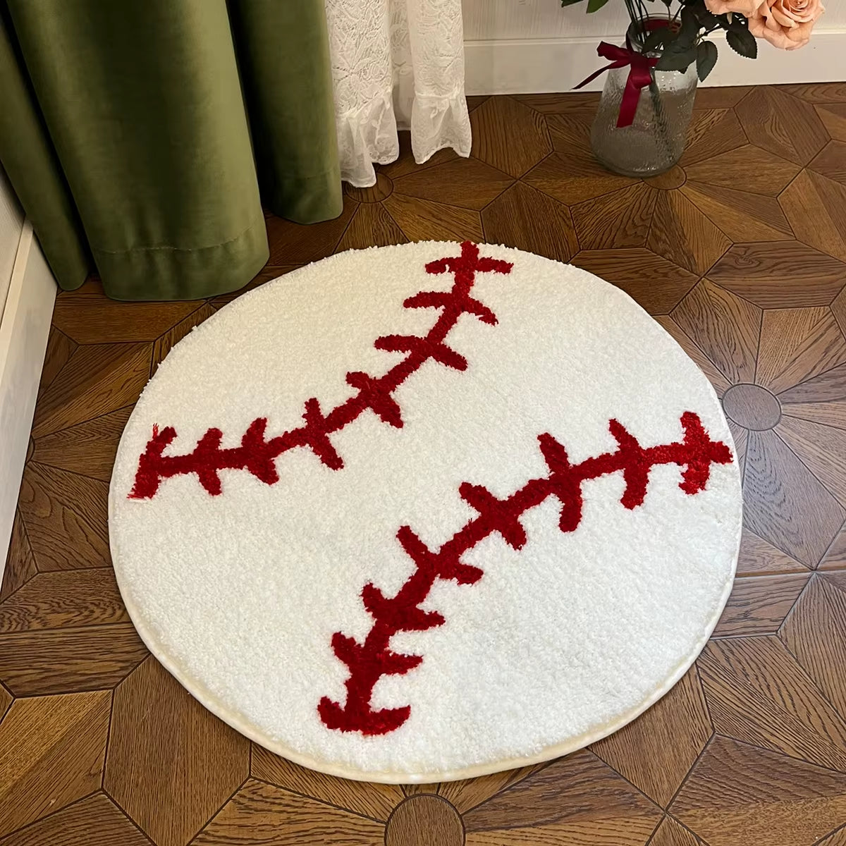 Step up your game with our cozy Baseball Stitch Design Rug! Perfect for sports-themed rooms and kids' play areas! ⚾️✨ #HomeDecor #SportsVibes