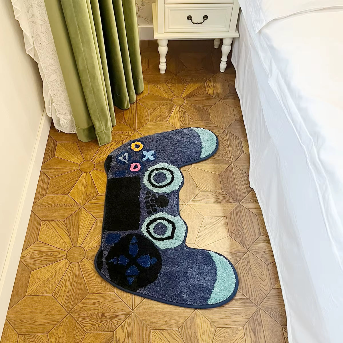 Gamer Controller Tufted Rug - Plush, Non-Slip Comfort for Game Rooms, Kids & Teens Bedroom Decor, Durable & Easy Care with Vibrant Colors