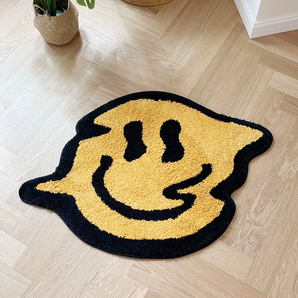 Brighten up your space with our Handmade Trippy Smiling Rug! Perfect for your bedroom, kitchen, or bathroom - non-slip and super absorbent! 🌀✨ #HomeDecor #CustomRug