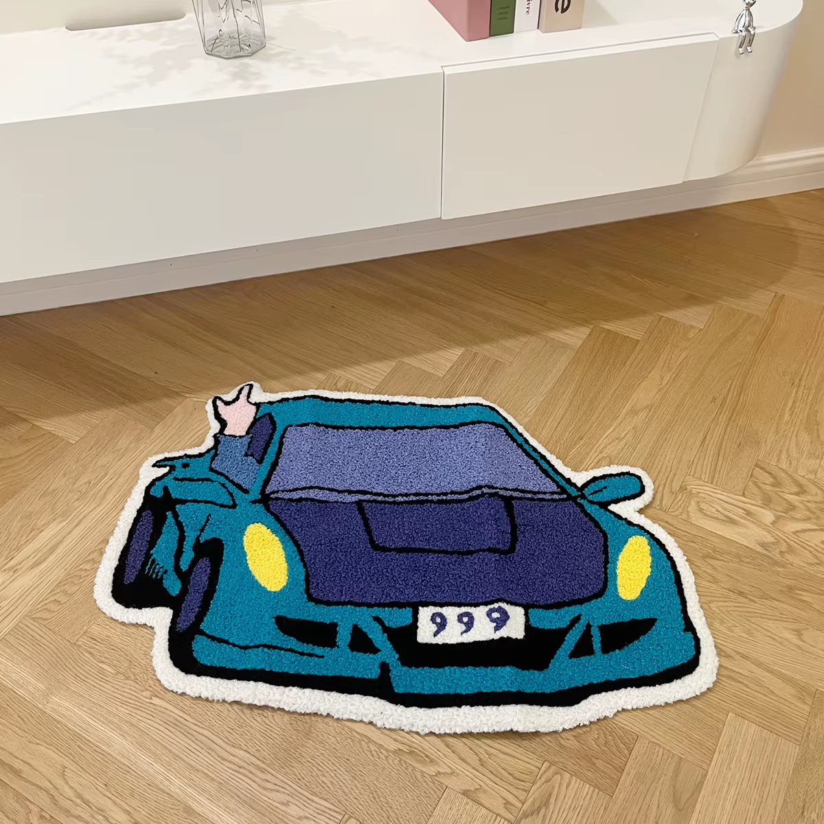 Rev up your space with our Racing Car Shaped Tufted Rug! Perfect for your living room or entrance, this soft, non-slip mat adds a fun touch while keeping your floors clean and cozy! 🏎️✨ #HomeDecor #RugLove