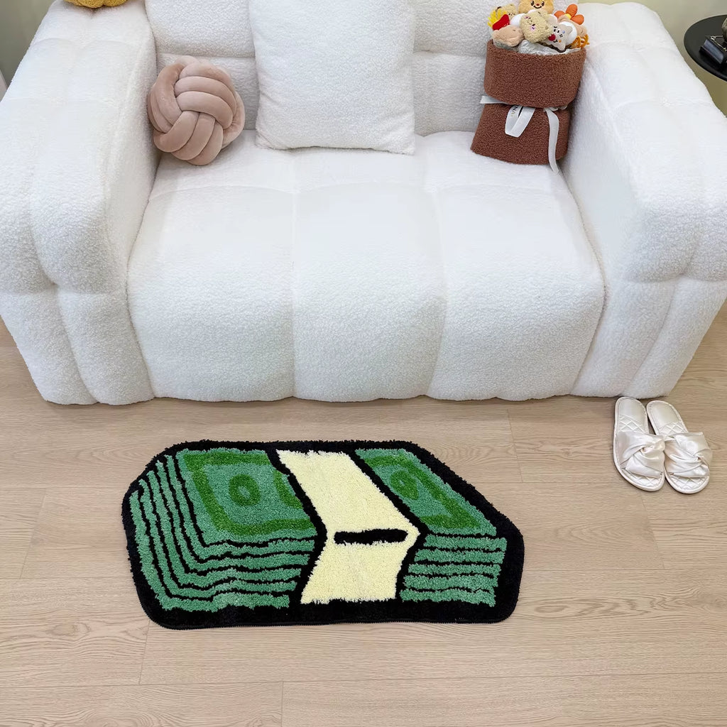 Transform your space with our Cartoon Dollar Green Tufted Rug! Perfect for the bathroom, entrance, or any room needing a pop of aesthetic charm. 🤑✨ #HomeDecor #RugGoals