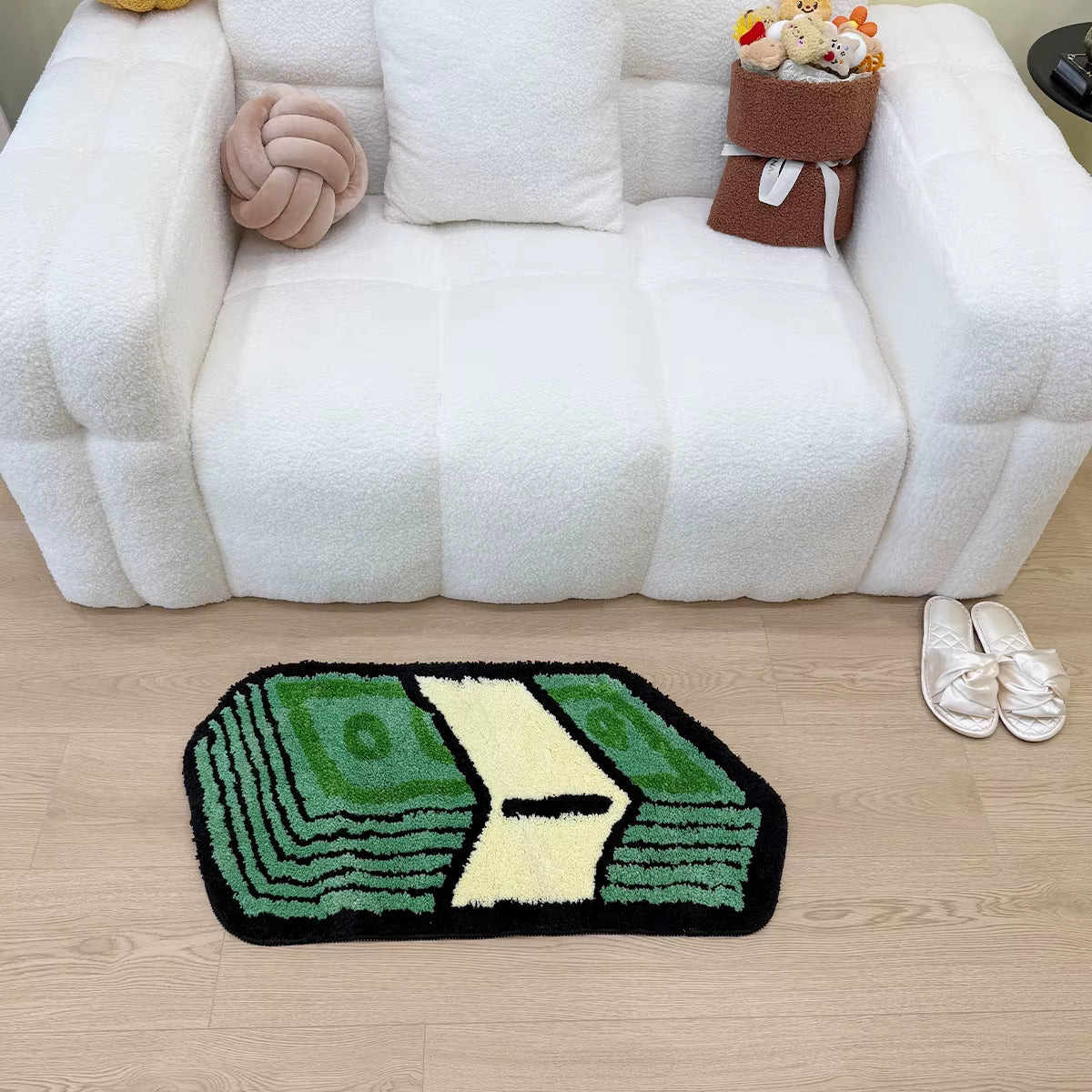 Transform your space with our Cartoon Dollar Green Tufted Rug! Perfect for the bathroom, entrance, or any room needing a pop of aesthetic charm. 🤑✨ #HomeDecor #RugGoals