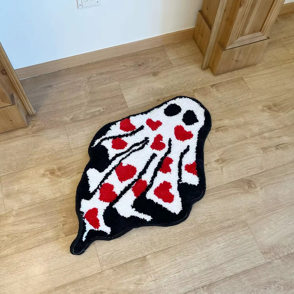Spookify Your Space with Our Adorable Handmade Tufted Heart Ghost Rug! Perfect for Halloween Vibes! 🖤👻✨ #HomeDecor #Halloween #CozyVibes