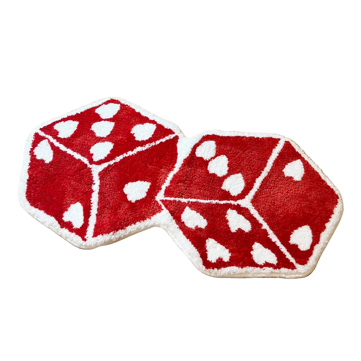 Cheerful Red Dice Tufted Rug - Soft, Washable Bedroom & Living Room Carpet for Aesthetic Home Decor