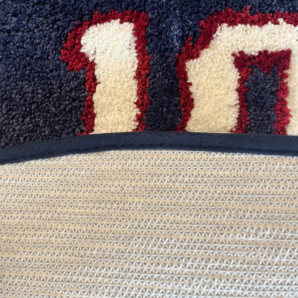 Plush Rugby Themed Tufted Rugs - Soft Fluffy Bedroom Carpet & Doormat for Cozy Home Décor