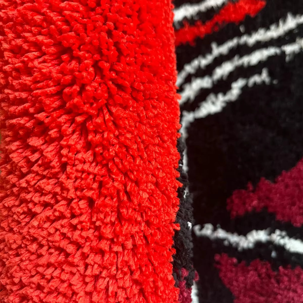 Stylish Football Helmet Tufted Rug - Soft & Fluffy Bedroom Carpet for Trendy Home Decor