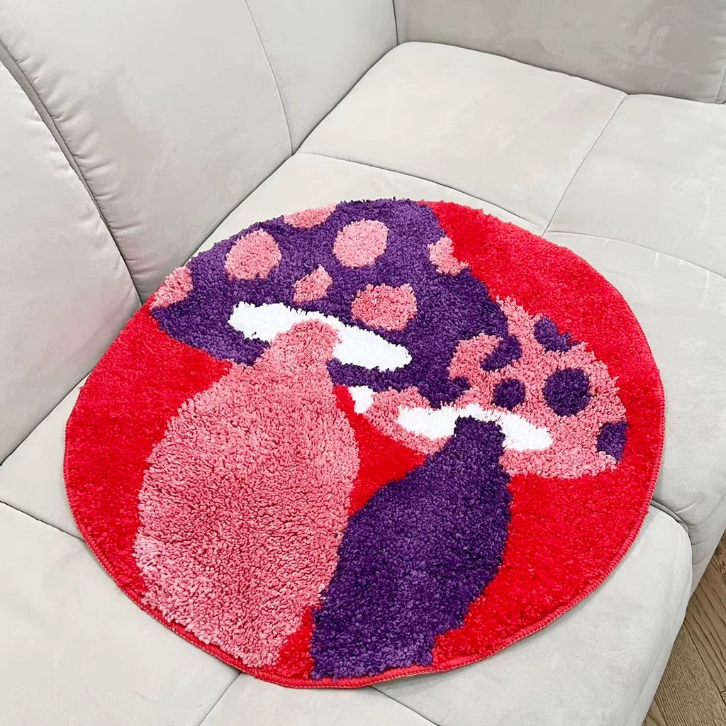 Transform your space with this stunning Red Psychedelic Mushrooms Rug! 🌈✨ Handmade, anti-slip, and perfect for adding a trippy touch to your bedroom or living room! 🛋️🍄 #HomeDecor #PsychedelicArt