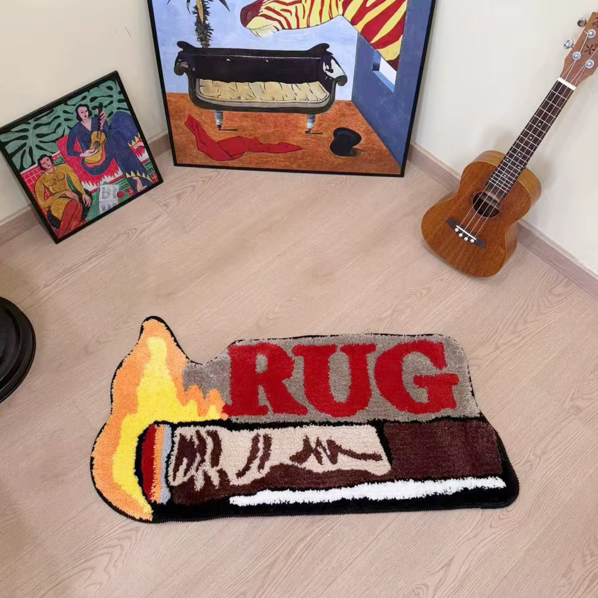 Transform your space with our unique cigar-shaped tufted rug! Perfect for adding a touch of cool textile art to your home decor. Ideal for bedside use and anti-slip for safety! #HomeDecor #RugLove