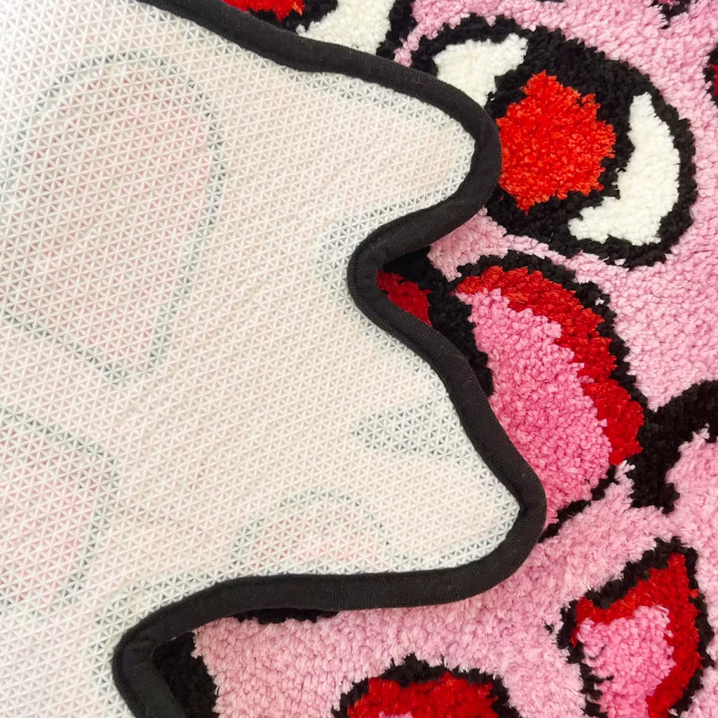 Add a pop of fun to your space with our Cherry Bomb Handmade Tufted Rug! Perfect for bedrooms, this kawaii carpet is a must-have for unique room decor! 🌟🛋️ #HomeDecor #KawaiiRug