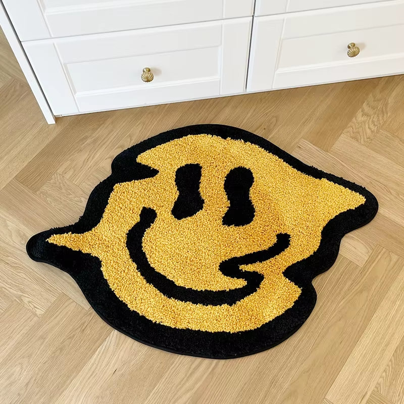 Brighten up your space with our Handmade Trippy Smiling Rug! Perfect for your bedroom, kitchen, or bathroom - non-slip and super absorbent! 🌀✨ #HomeDecor #CustomRug
