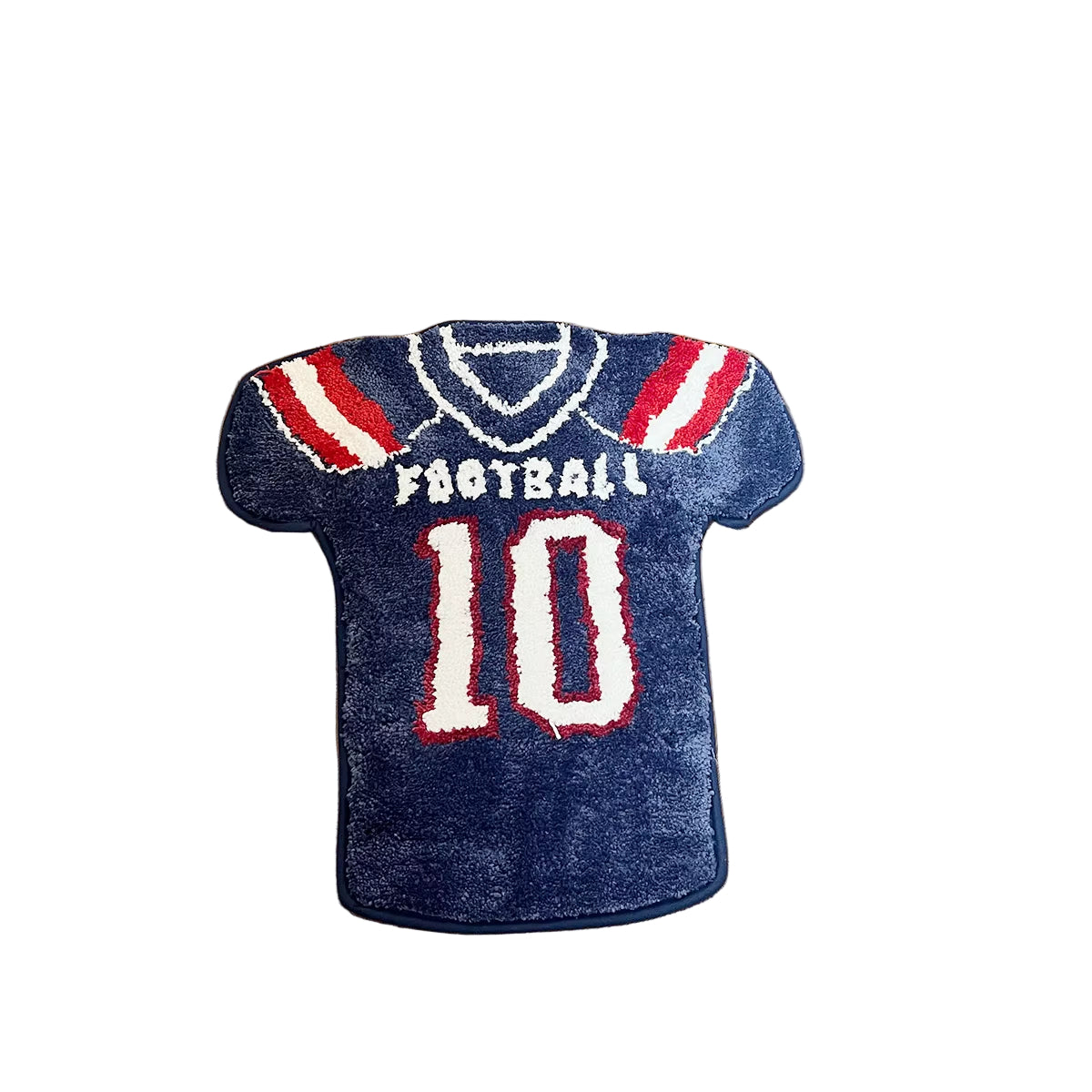 Plush Rugby Themed Tufted Rugs - Soft Fluffy Bedroom Carpet & Doormat for Cozy Home Décor