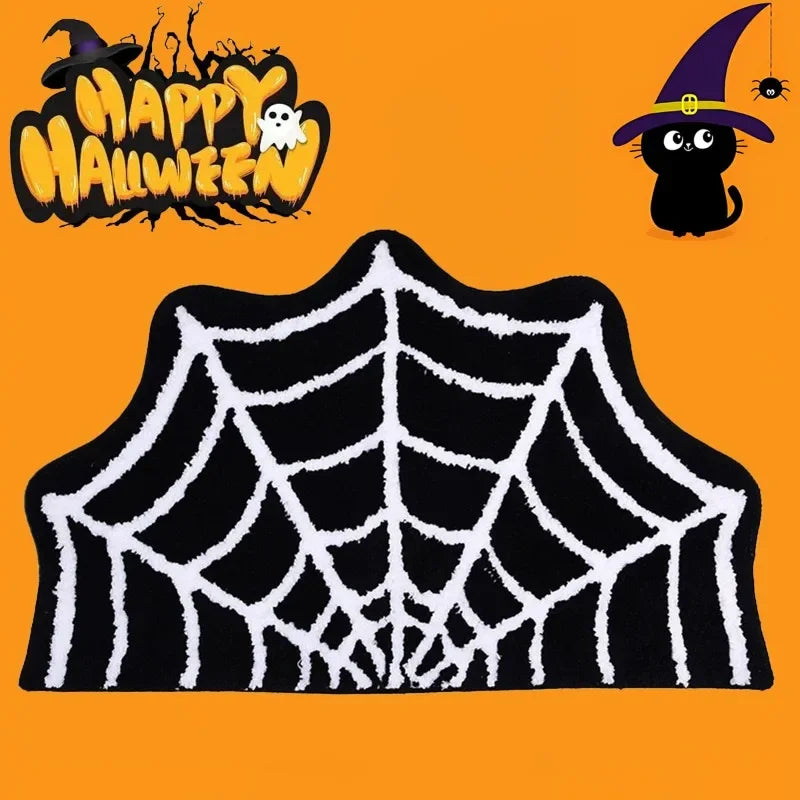 Spook Up Your Space with Our Black Spider Web Halloween Bath Mat! 🕷️🖤 Perfect for Your Gothic Decor! #HalloweenHome #SpookyVibes