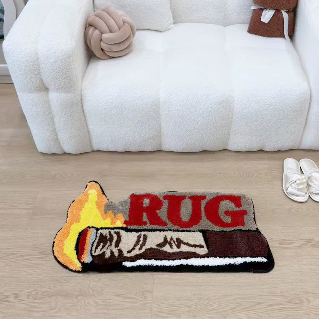 Transform your space with our unique cigar-shaped tufted rug! Perfect for adding a touch of cool textile art to your home decor. Ideal for bedside use and anti-slip for safety! #HomeDecor #RugLove