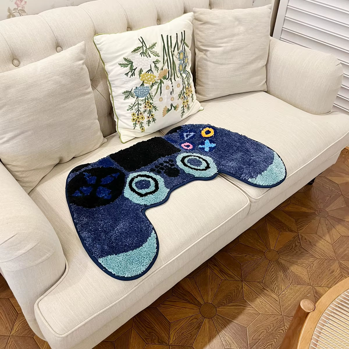 Gamer Controller Tufted Rug - Plush, Non-Slip Comfort for Game Rooms, Kids & Teens Bedroom Decor, Durable & Easy Care with Vibrant Colors