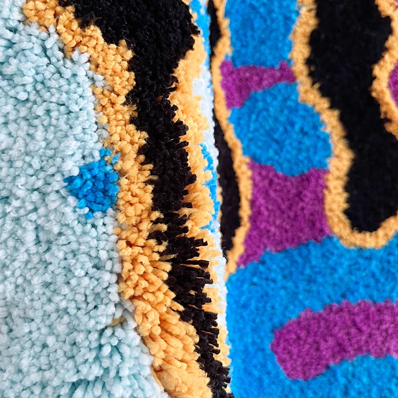 Vibrant Handmade Tufted Rug: A Magical Smiling Face for Your Home Decor & Perfect Gift! 🌈✨🧡