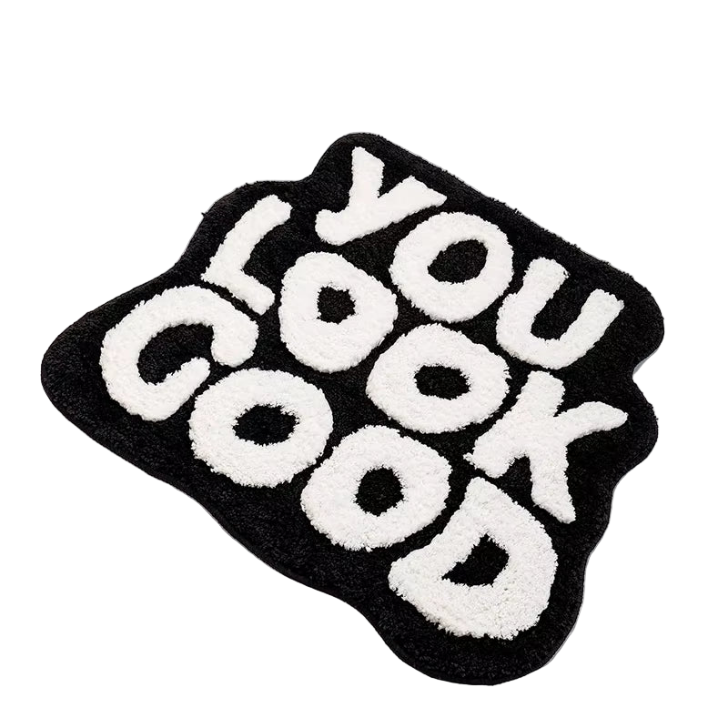 You Look Good Green Bath  Microfiber Rug