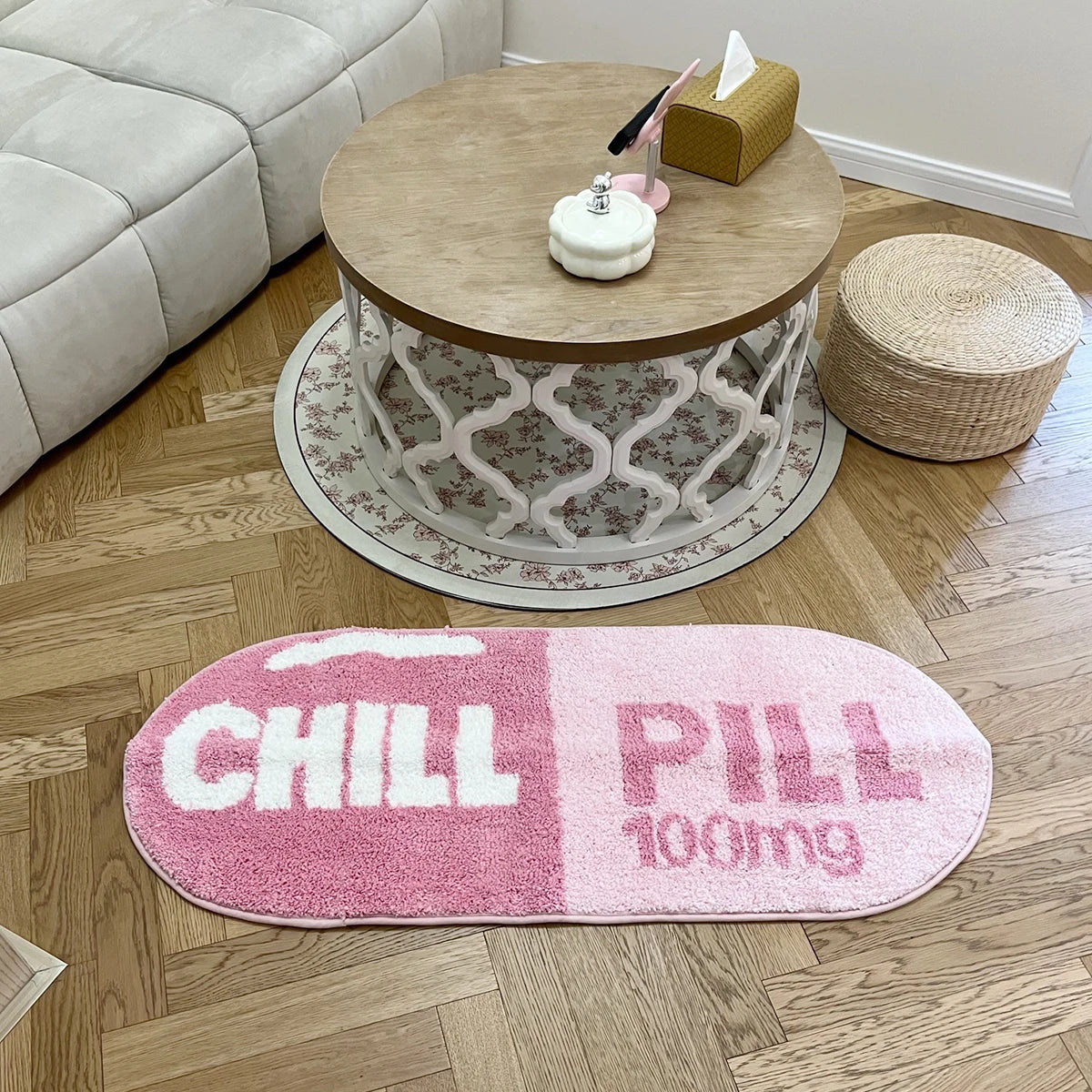 "Chill Pill: The Rug That Yells 'Stay Put, Couch Potato!' - Ideal for Soaking, Camping, and Mastering the Art of Procrastination!"