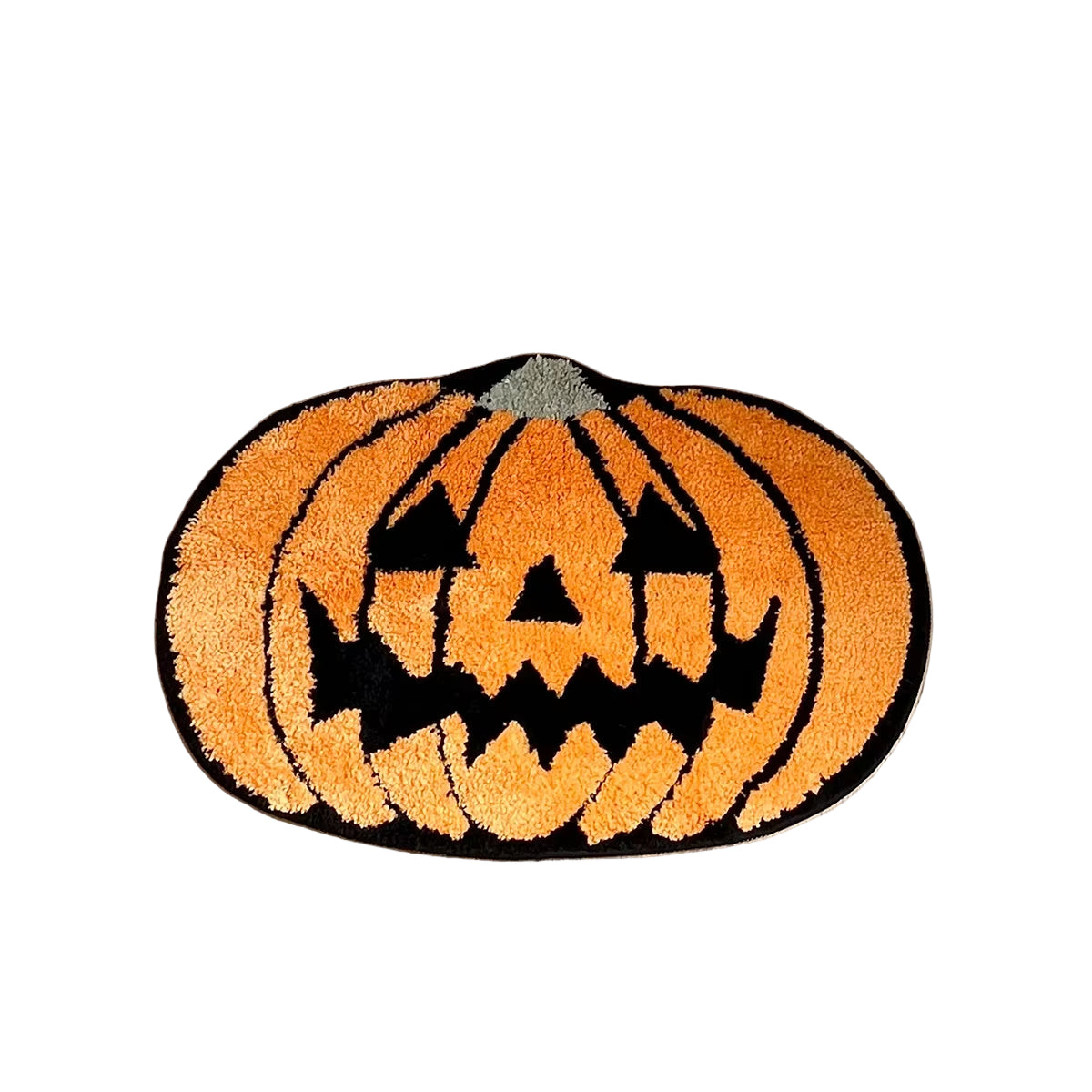 Cute Halloween Pumpkin Non-Slip Tufted Bath Mats - Washable & Absorbent Bathroom Decor