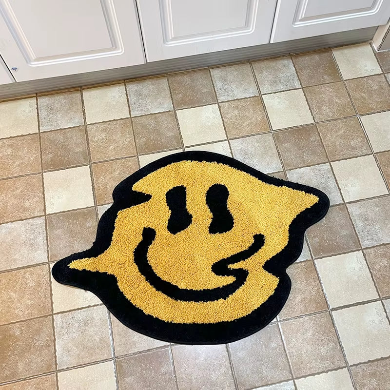 Brighten up your space with our Handmade Trippy Smiling Rug! Perfect for your bedroom, kitchen, or bathroom - non-slip and super absorbent! 🌀✨ #HomeDecor #CustomRug