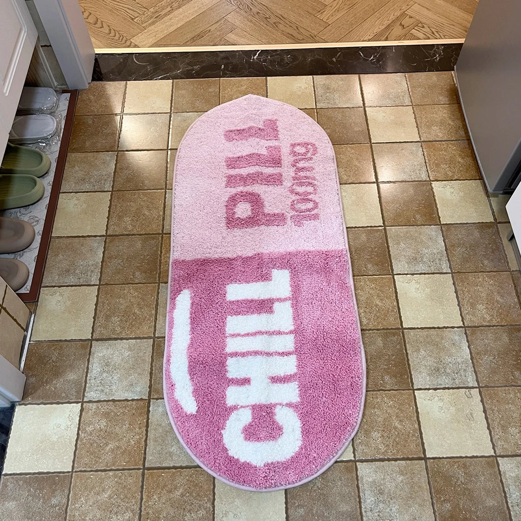 "Chill Pill: The Rug That Yells 'Stay Put, Couch Potato!' - Ideal for Soaking, Camping, and Mastering the Art of Procrastination!"