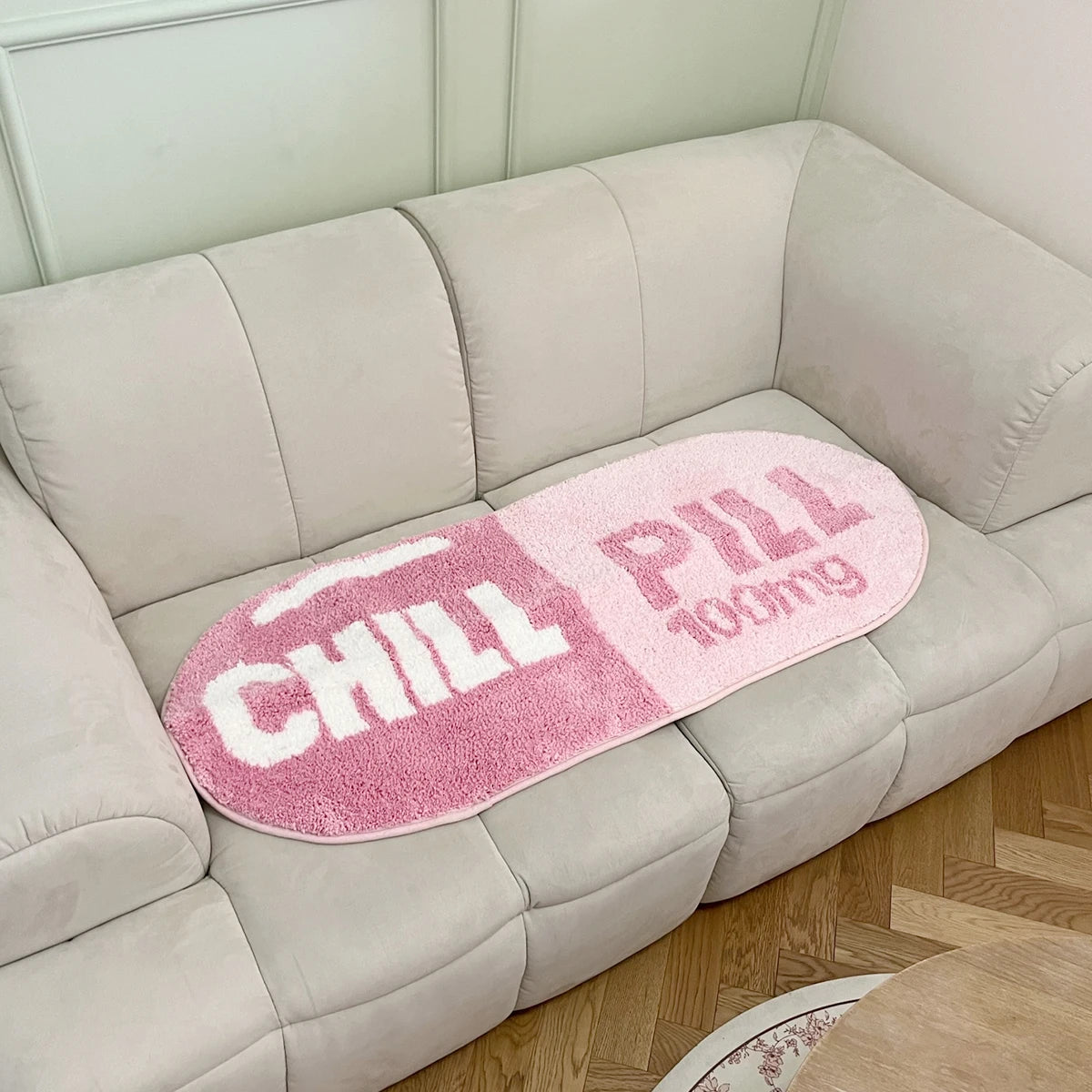 "Chill Pill: The Rug That Yells 'Stay Put, Couch Potato!' - Ideal for Soaking, Camping, and Mastering the Art of Procrastination!"