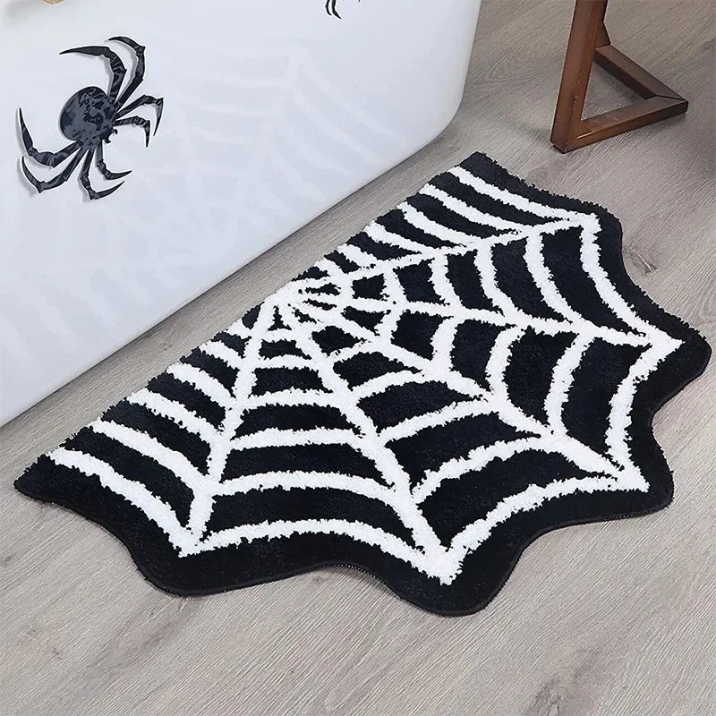 Spook Up Your Space with Our Black Spider Web Halloween Bath Mat! 🕷️🖤 Perfect for Your Gothic Decor! #HalloweenHome #SpookyVibes