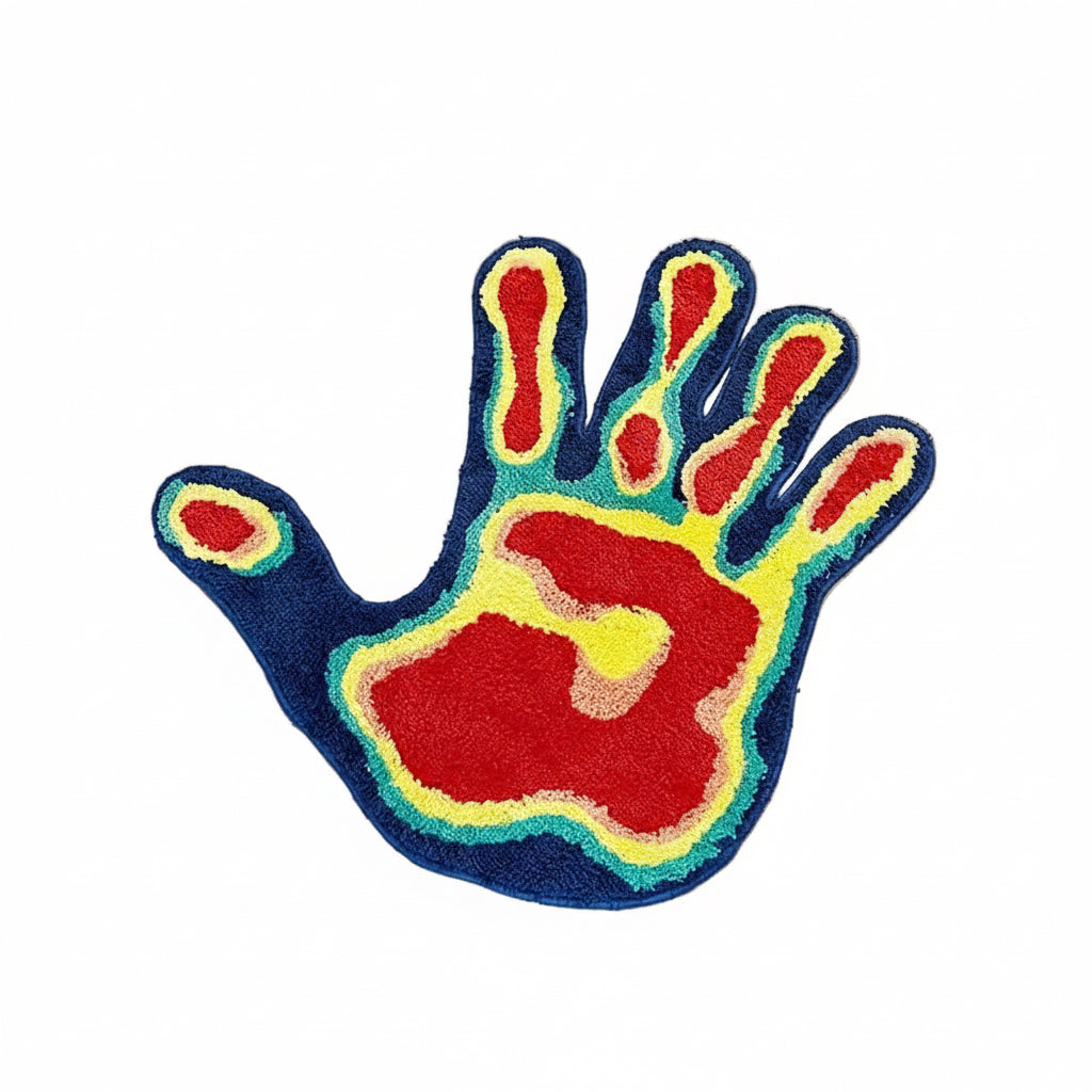 Plush Handmade Palm Shape Tufted Rug - Soft, Fluffy, and Colorful Home Decor for Living Room and Bedroom Aesthetic