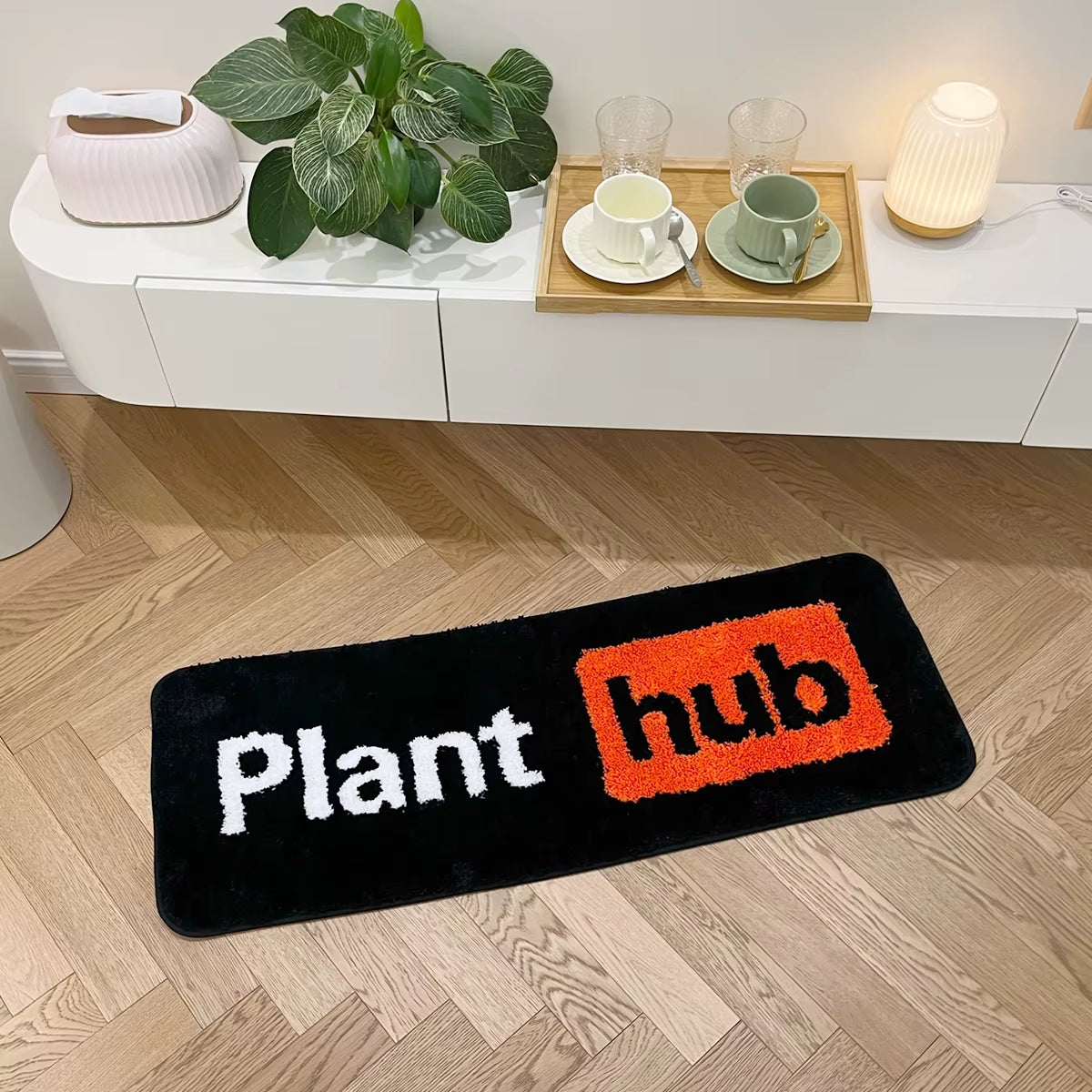 Chic Tufted Plant Hub Rugs - Whimsical Fluffy Rectangular Carpets for Car, Kitchen, Yoga & More!