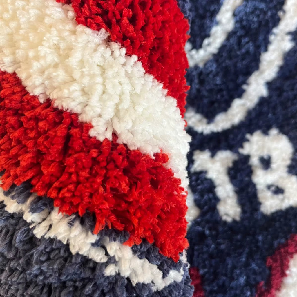 Plush Rugby Themed Tufted Rugs - Soft Fluffy Bedroom Carpet & Doormat for Cozy Home Décor